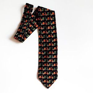 100% silk Ermenegildo Zegna tie. Moped Print - Italy